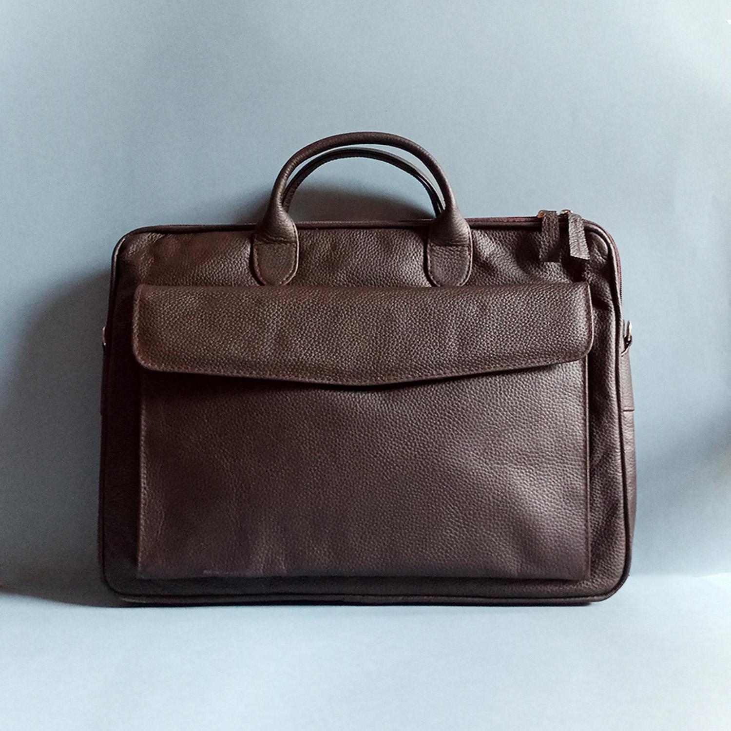 dark brown (2) – 100 Cow Leather – 14” Laptop Space – Easy To Carry – Lightweight