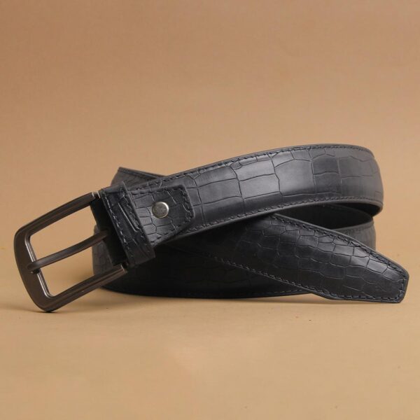 Crocodile Dress Belt  - Black