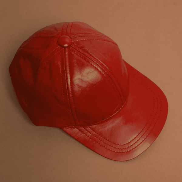 Leather Cap - Red