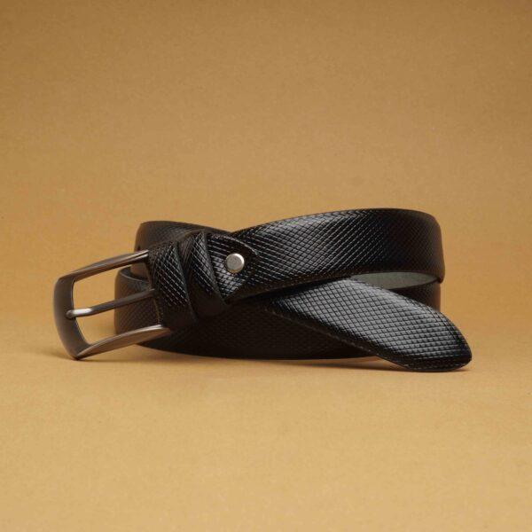 Snake Leather Belt - Black