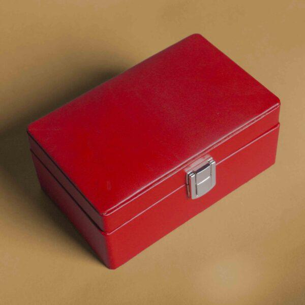 Plain Leather Jewelry Box - Red