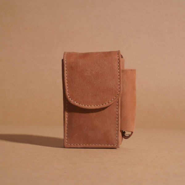 Flap Leather Cigarette Case - Mustard