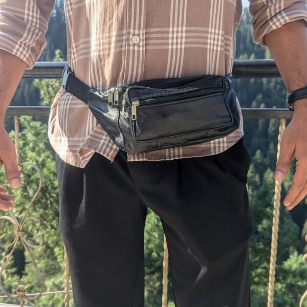 Leather Belt Pouch - Black