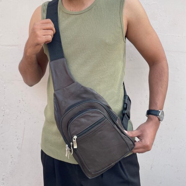 Leather Crossbody Bag - D.Brown